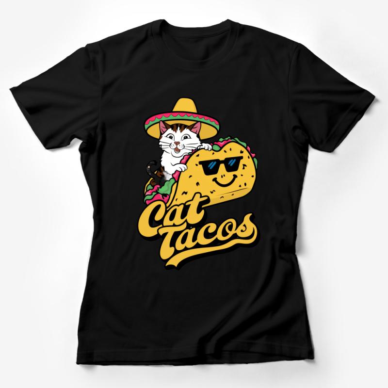 Funny Cat Taco T-Shirt, Cute Kitten in Sombrero, Foodie Gift, Mexican Cuisine Lover Tee, Quirky Animal Shirt, Unisex Graphic Tee Female T-Shirt