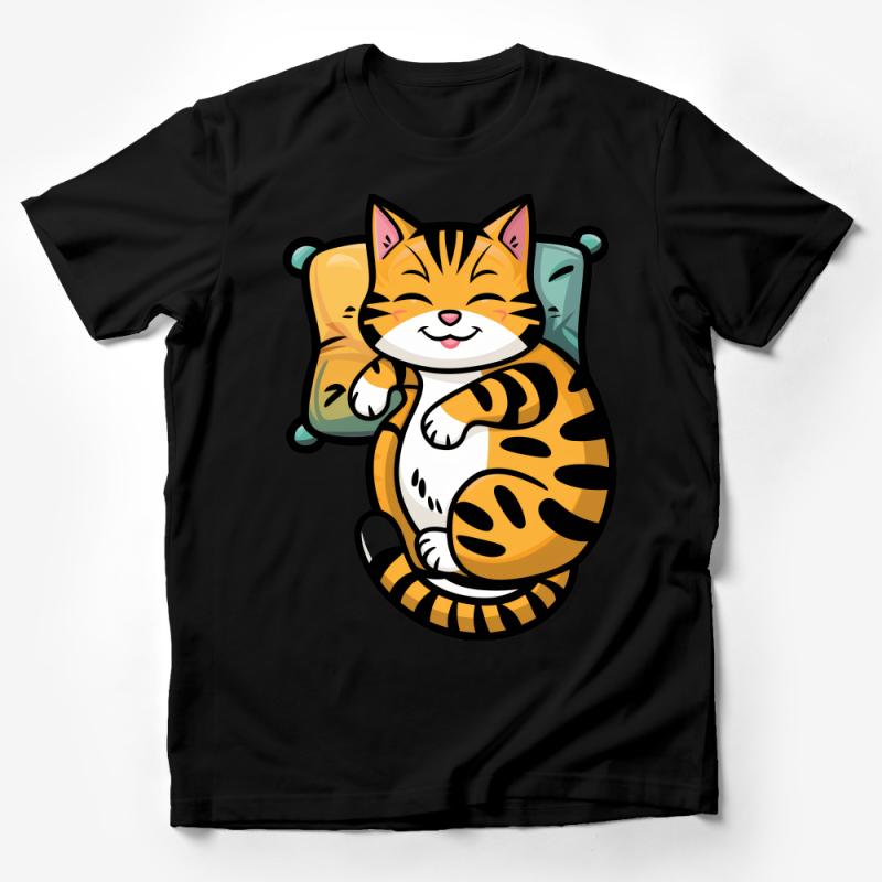 Cute Cat T-Shirt for Cat Lovers, Adorable Cartoon Cat Graphic Tee, Unisex Adult Casual Wear, Perfect Gift Idea Male T-Shirt