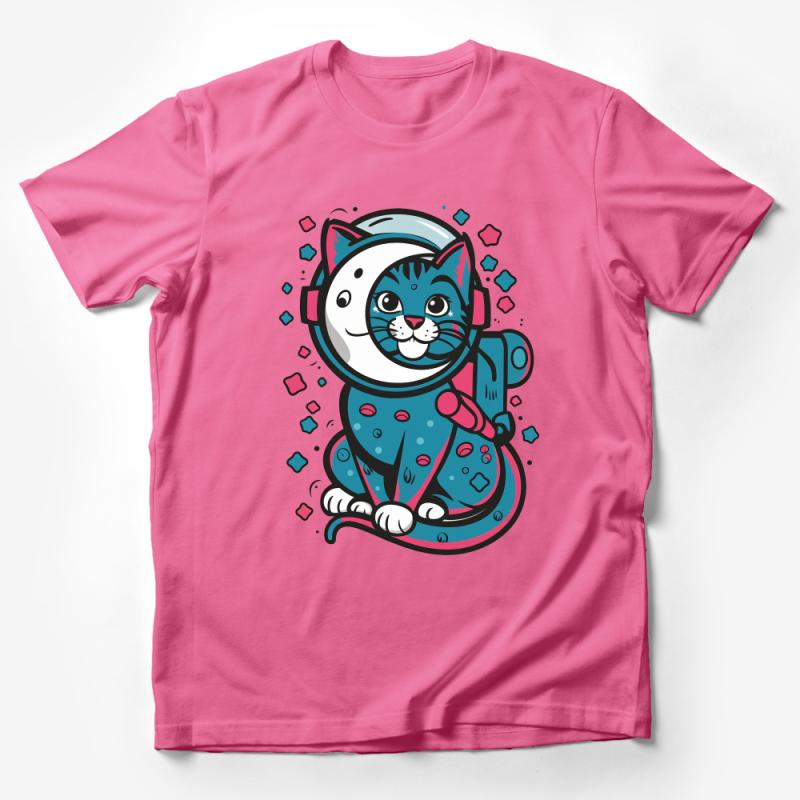 Cat Astronaut T-Shirt, Cute Space Kitty Tee, Unisex Graphic Shirt for Cat Lovers, Cosmic Feline Apparel Male T-Shirt