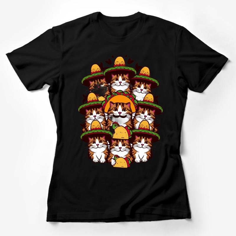 Cute Taco Cat Pyramid T-Shirt, Fun Cat Lover Tee, Unisex Graphic Shirt, Mexican Foodie Kitten Top, Gift for Pet Owners Female T-Shirt