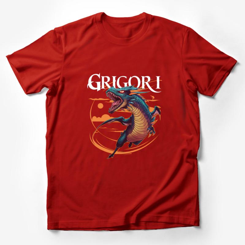 Fantasy Dragon T-Shirt, Colorful Grigori Graphic Tee, Unisex Mythical Creature Shirt, Unique Dragon Design Top, Gift for Fantasy Lovers Male T-Shirt