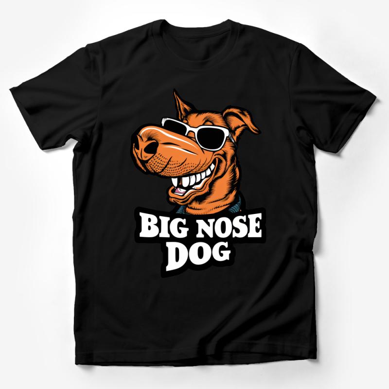 Fun Big Nose Dog T-Shirt, Cool Canine Graphic Tee, Sunglasses Dog Lover Gift, Unique Pet Illustration Shirt, Unisex Animal Top Male T-Shirt