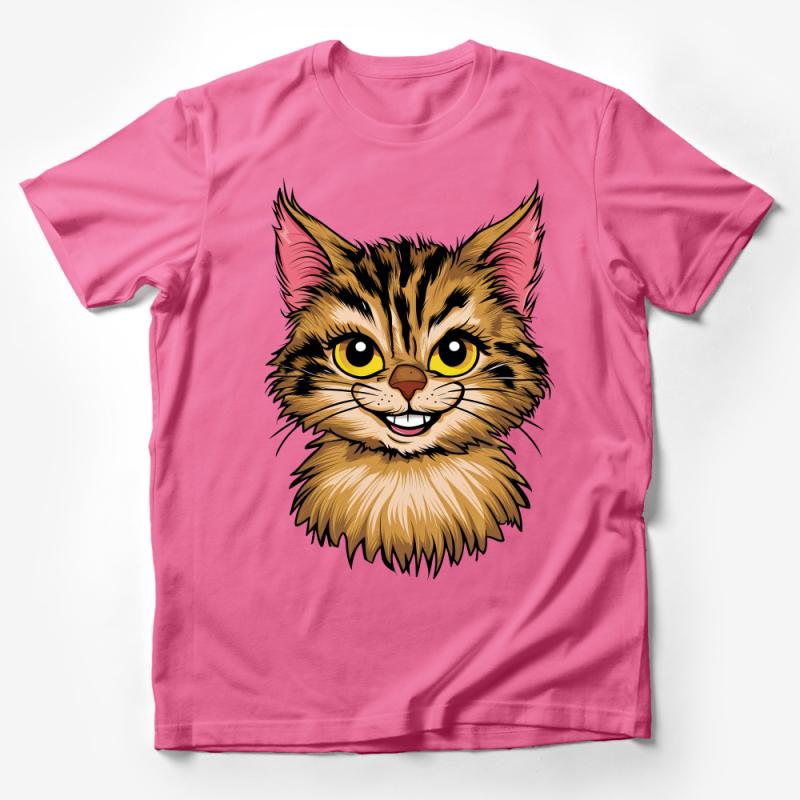 Cute Cat Face T-Shirt, Whimsical Kitty Graphic Tee, Fun Cartoon Cat Lover Gift, Unisex Animal Shirt Male T-Shirt