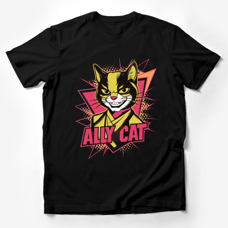 Unisex Alley Cat T-Shirt, Bold Graphic Tee, Urban Streetwear, Cool Cat Design, Retro Style Shirt, Vintage Feline Look, Casual Wear Male T-Shirt