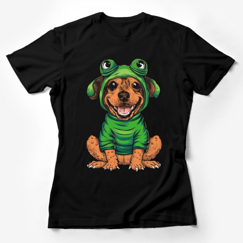 Cute Frog Dog T-Shirt, Animal Lover Tee, Funny Puppy Shirt, Unisex Graphic Tee, Pet Humor Outfit, Gift for Dog Owners Female T-Shirt