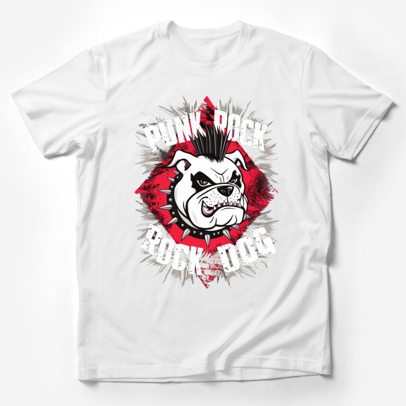 Punk Rock Dog T-Shirt, Edgy Canine Design, Men's Women's Graphic Tee, Music Festival Fashion, Unique Animal Topp Male T-Shirt