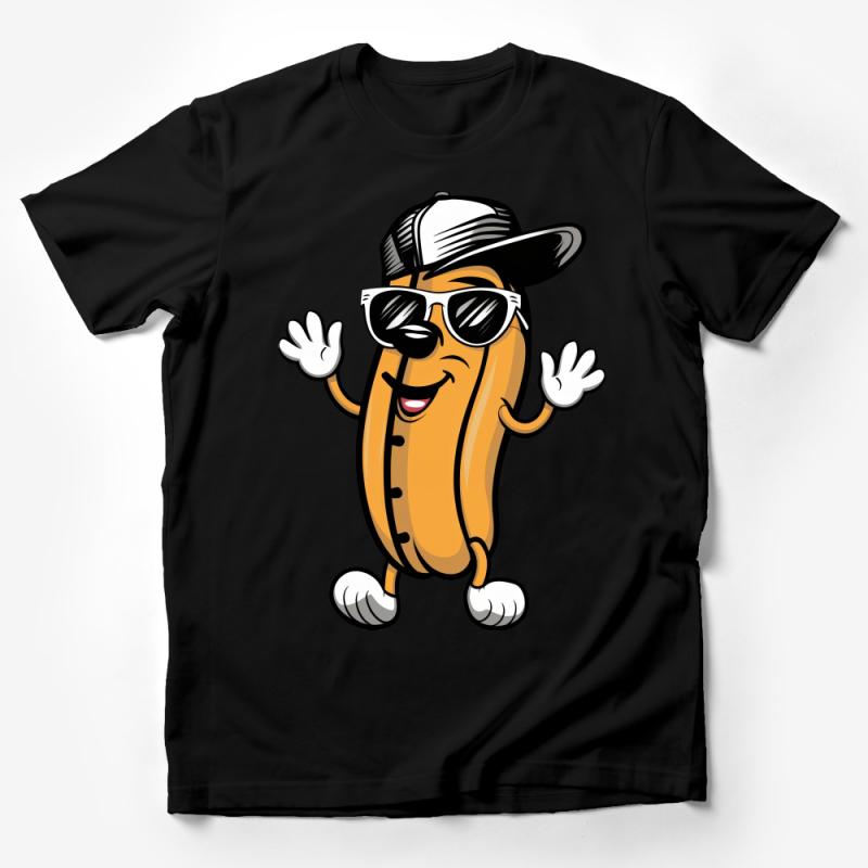 Cool Hipster Hot Dog Graphic Tee, Unisex T-Shirt for Summer, Casual Foodie Apparel, Street Style Top, Unique Illustration Shirt Male T-Shirt