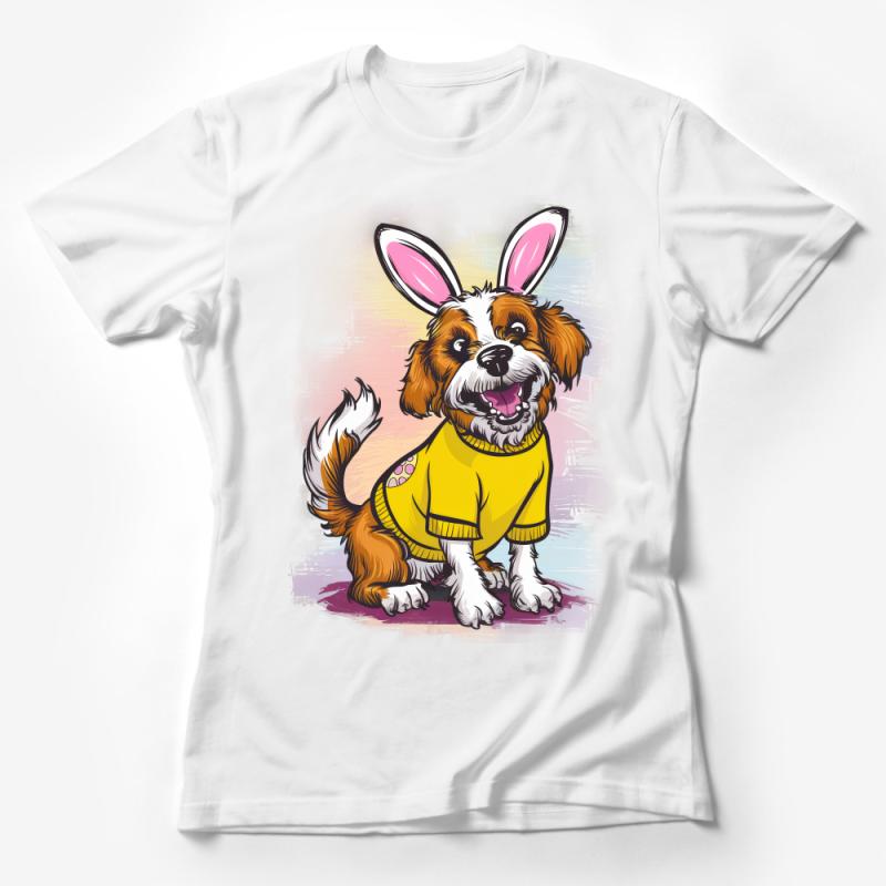 Cute Puppy with Bunny Ears T-Shirt, Funny Easter Dog Shirt, Spring Pet Lover Gift, Unisex Graphic Tee for All Ages Female T-Shirt