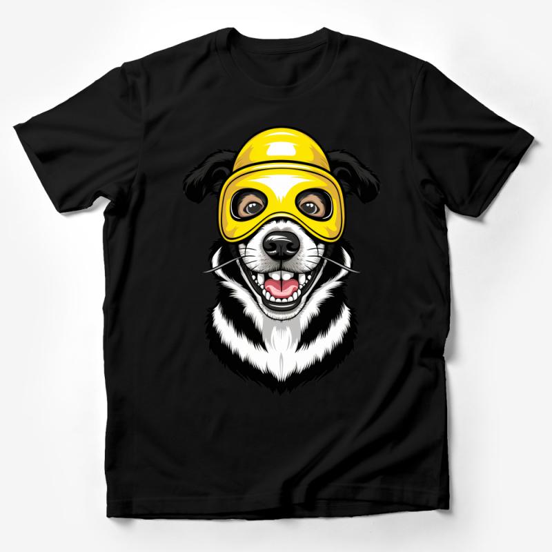 Funny Dog Diver T-Shirt, Cute Border Collie with Goggles, Scuba Diving Pet Lover Tee, Animal Graphic Shirt, Unisex Clothing Male T-Shirt