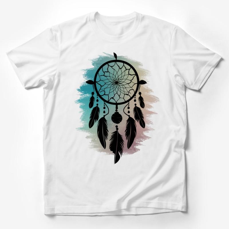 Boho Dreamcatcher T-Shirt, Feather Graphic Tee, Unisex Tribal Shirt, Spiritual Clothing, Native American Inspired, Casual Top Male T-Shirt