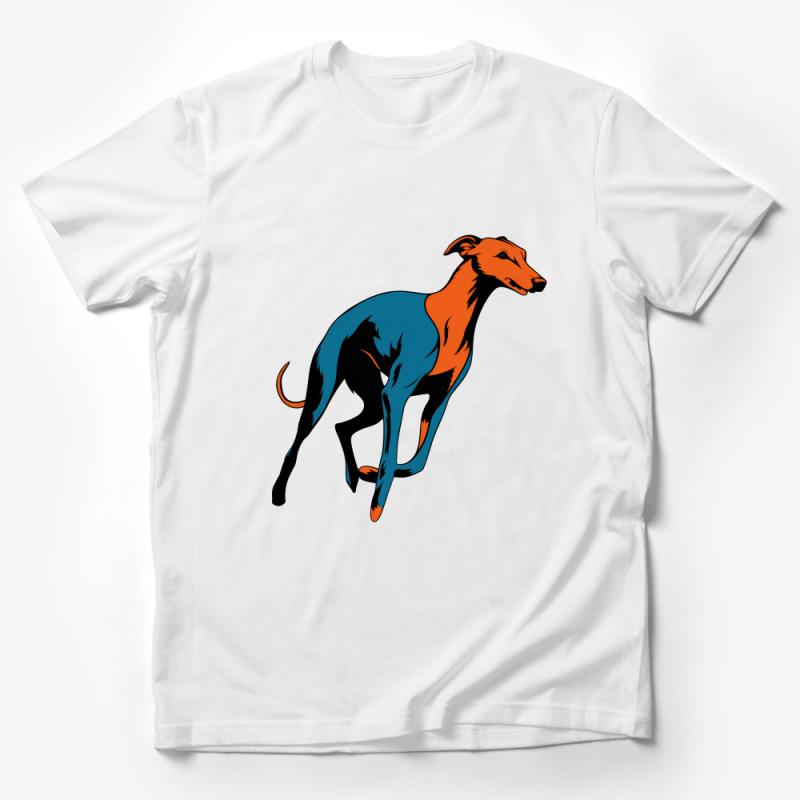 Greyhound Graphic Tee, Colorful Dog Illustration T-Shirt, Unisex Pet Lover Top, Canine Art Casual Wear Male T-Shirt