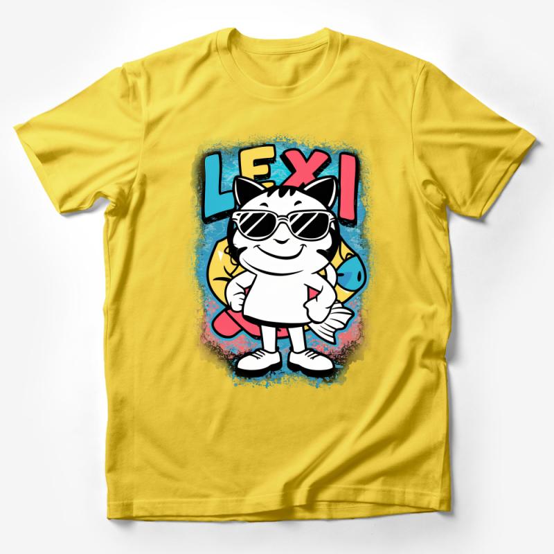 Cool Cat Graphic Tee, Hipster Cat with Glasses, Kids Unisex Streetwear, Urban Style T-Shirt, Fashionable Cat Lover Gift, Youth Sizes Male T-Shirt