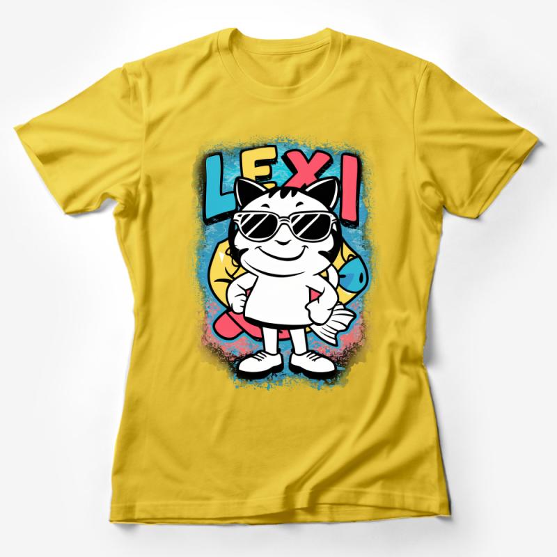 Cool Cat Graphic Tee, Hipster Cat with Glasses, Kids Unisex Streetwear, Urban Style T-Shirt, Fashionable Cat Lover Gift, Youth Sizes Female T-Shirt