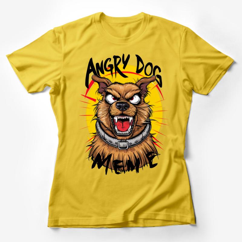 Angry Dog Meme T-Shirt, Fierce Canine Graphic Tee, Unisex Adult Casual Streetwear, Bold Statement Shirt, Cool Dog Lover Gift Female T-Shirt