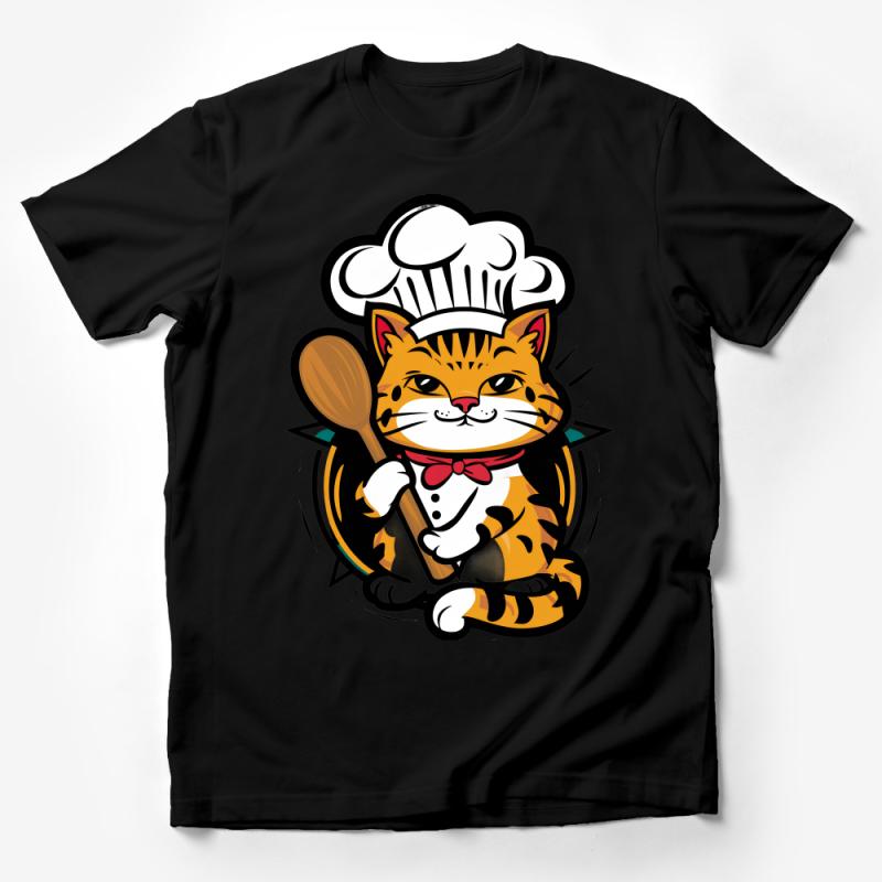 Chef Cat T-Shirt, Cute Cartoon Cooking Kitty Tee, Funny Kitchen Animal Shirt, Unisex Chef Hat Cat Lover Gift Male T-Shirt