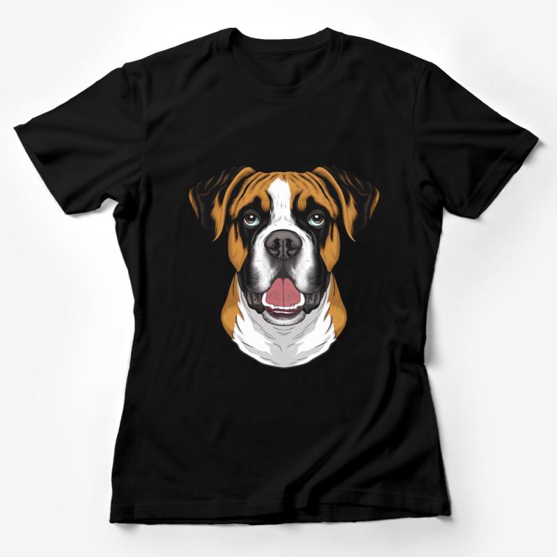 Boxer Dog T-Shirt, Cute Boxer Face Tee, Dog Lover Gift, Unisex Boxer Breed Shirt, Animal Graphic Top, Pet Owner Apparel, Casual Wear Female T-Shirt