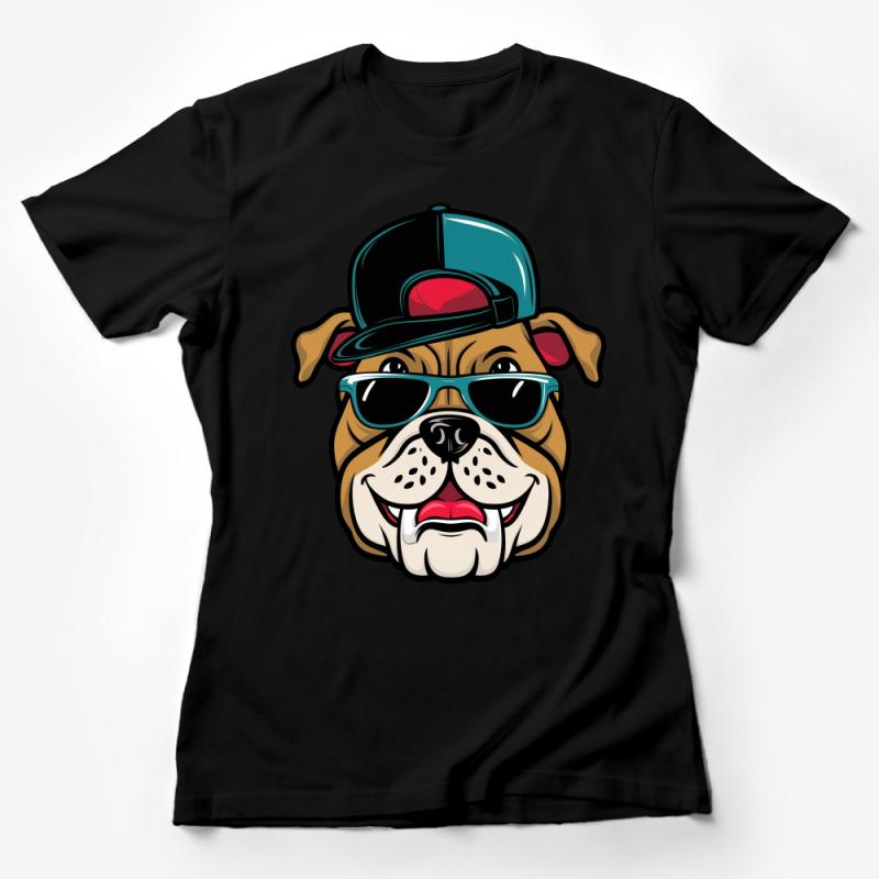 Hip Bulldog Graphic Tee, Cool Dog with Sunglasses and Cap, Urban Pet Style Shirt, Unisex T-Shirt for Dog Lovers Female T-Shirt