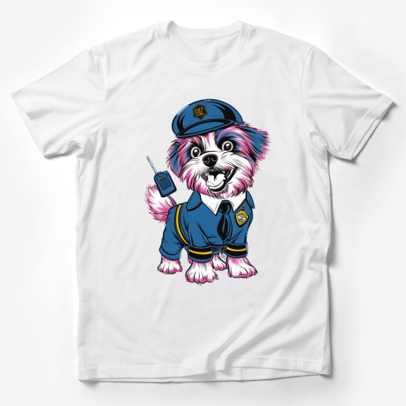 Kids Police Dog T-Shirt, Cartoon Officer Pup Graphic Tee, Cute Police Costume Shirt, Boy's Policeman Birthday Gift, Unique Toddler Top Male T-Shirt