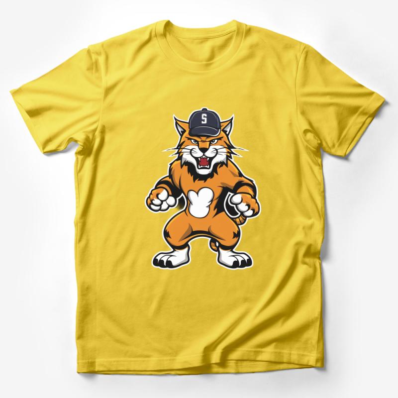 Fierce Team Mascot Graphic Tee, Cool Sports Fan T-Shirt, Bold Wildcats Print, Unisex Apparel Male T-Shirt