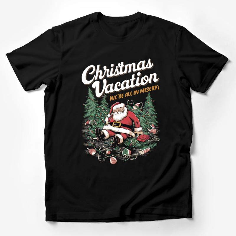 Christmas Vacation T-Shirt, Funny Holiday Santa Graphic Tee, Family Festive Apparel, Misery Quote Male T-Shirt