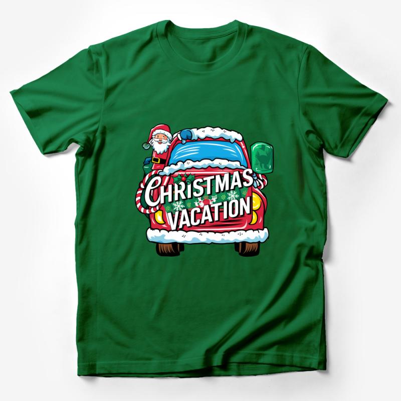 Christmas Vacation Santa Truck T-Shirt, Festive Holiday Tee, Winter Snow Xmas Graphic Shirt, Unisex Apparel Gift Male T-Shirt