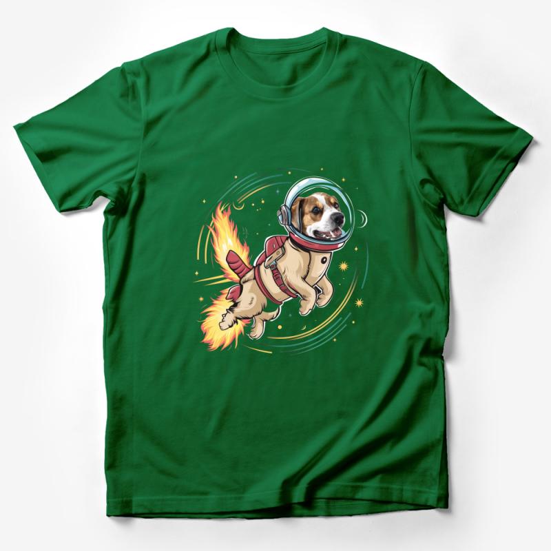 Astronaut Dog T-Shirt, Space-Themed Apparel, Cosmic Pup Graphic Tee, Galaxy Pet Lover Gift, Unisex Adult Clothing, Cool Canine Design Male T-Shirt