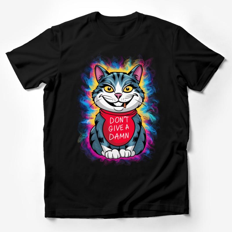 Funny Cat T-Shirt with Sassy Saying, Eye-Catching Graphic Tee, Unique Feline Design, Don't Give a Damn, Unisex Shirt Male T-Shirt