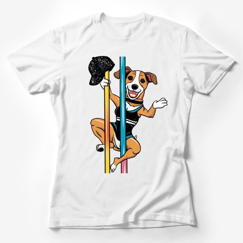 Playful Dog Astronaut T-Shirt, Colorful Canine Space Explorer Tee, Unisex Adult Casual Wear, Unique Pet Lover Gift Idea Female T-Shirt