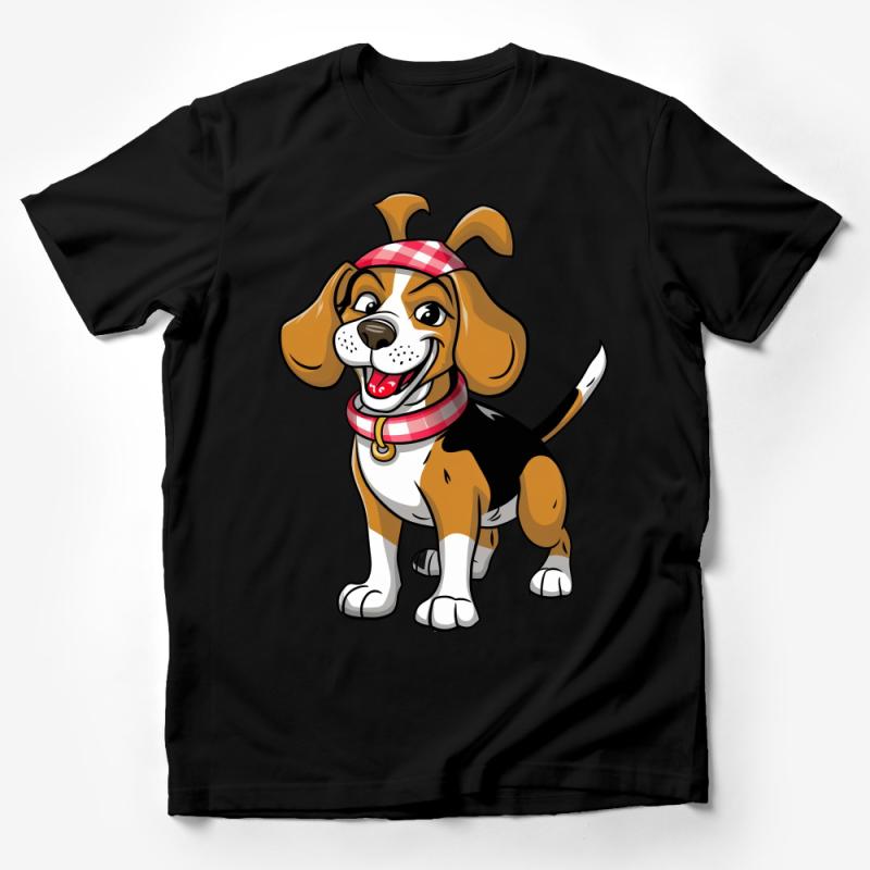 Cute Cartoon Beagle Dog T-Shirt, Unisex Cotton Tee, Playful Puppy Graphic Shirt, Fun Animal Lover Gift, Pet Illustration Top Male T-Shirt