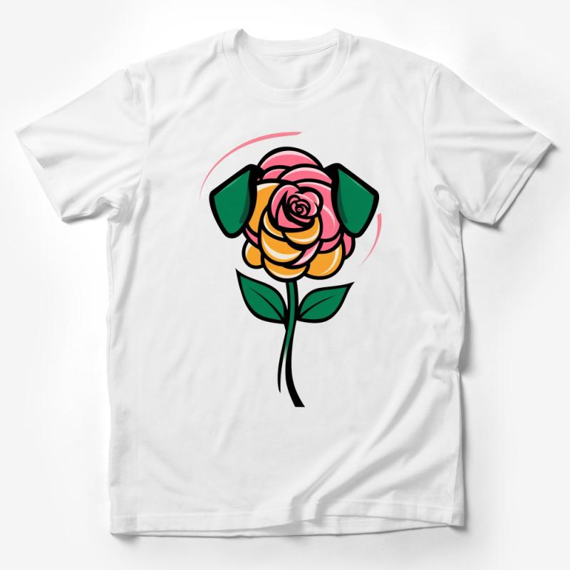 Women's Floral T-Shirt, Vibrant Rose Graphic Tee, Colorful Flower Design, Casual Summer Top, Unique Botanical Shirt, Gift for Her Male T-Shirt