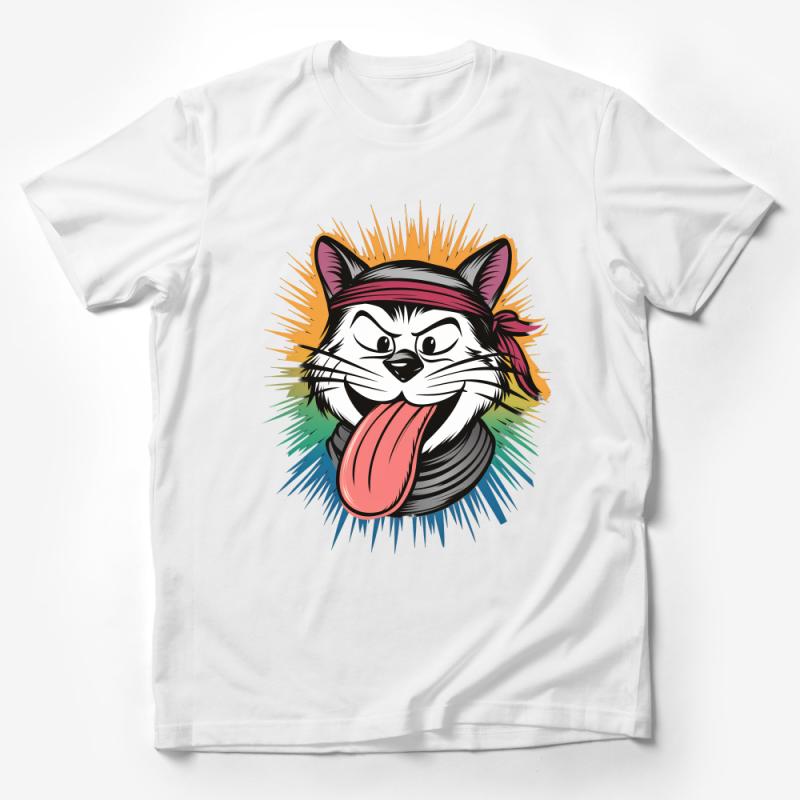 Cool Cat T-Shirt, Funky Cat with Sunglasses, Urban Feline Graphic Tee, Street Style, Unisex Cotton Shirt, Casual Wear, Hipster Cat Design Male T-Shirt