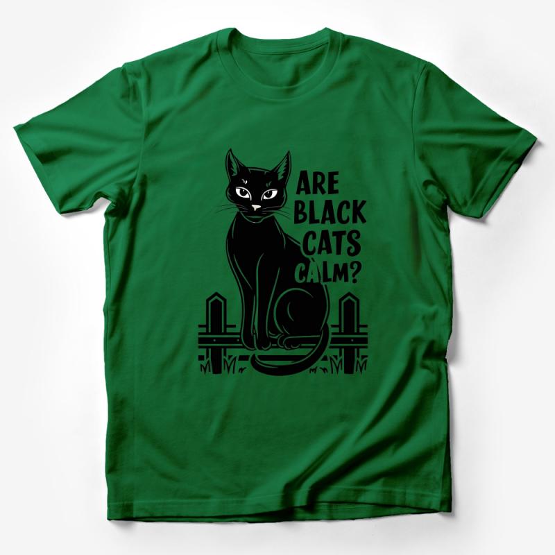 Black Cat T-Shirt, Are Black Cats Calm Quote, Cat Lovers Graphic Tee, Unisex Cotton Shirt, Pet Owner Gift, Casual Wear, Animal Top Male T-Shirt