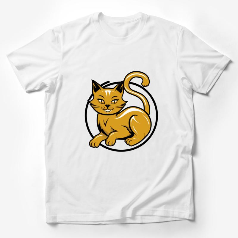 Cute Cat T-Shirt, Graphic Tees for Cat Lovers, Casual Feline Fashion Tops, Unisex Cat Design Shirt Male T-Shirt