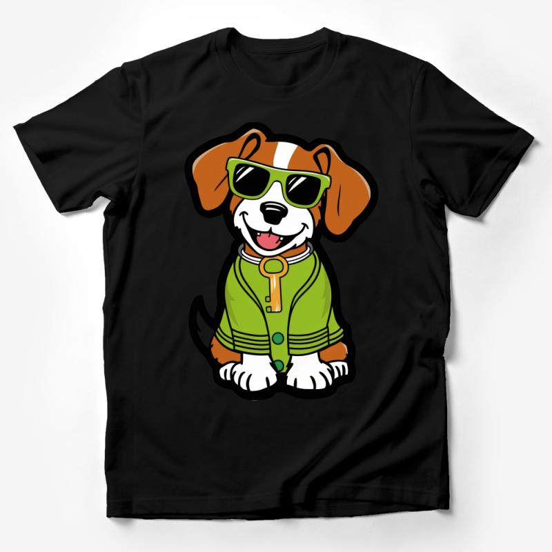 Cool Beagle Dog with Sunglasses T-Shirt, Unisex Graphic Tee, Hipster Dog Lovers Apparel, Casual Streetwear, Fun Animal Shirt Male T-Shirt