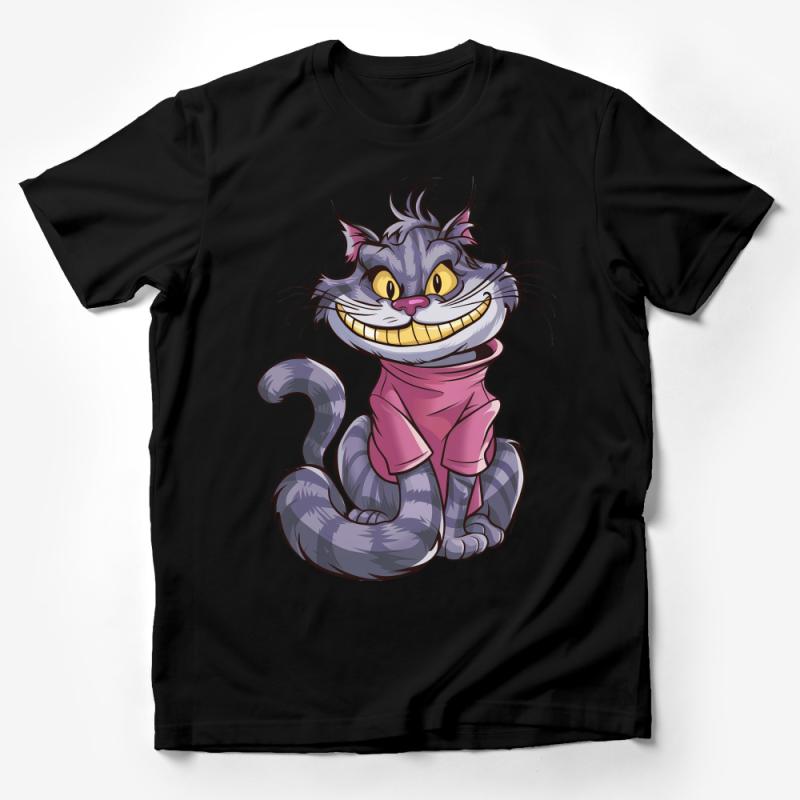 Cheshire Cat T-Shirt, Alice in Wonderland Inspired Tee, Whimsical Cat Graphic Shirt, Unisex Cartoon Character Top, Gift for Fans Male T-Shirt