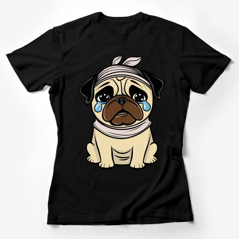 Cute Cartoon Pug T-Shirt, Adorable Pug Puppy Tee, Dog Lover Gift, Unisex Pug Life Shirt, Animal Graphic Tee Female T-Shirt