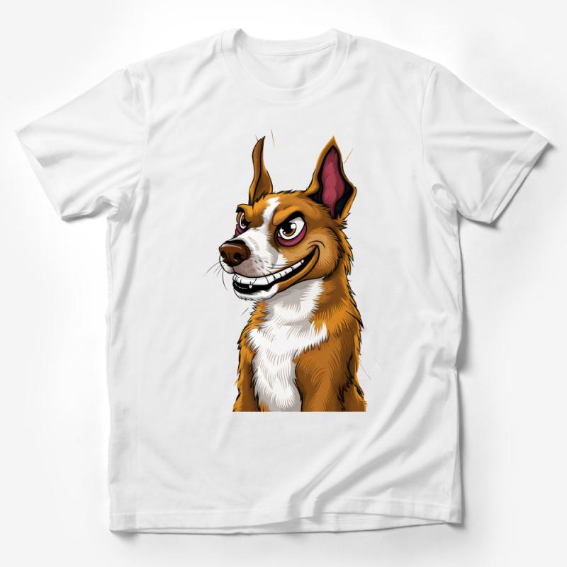 Cartoon Dog T-Shirt, Funny Dog Face Graphic Tee, Unisex Animal Print Shirt, Quirky Pet Lover Gift, Casual Wear Male T-Shirt