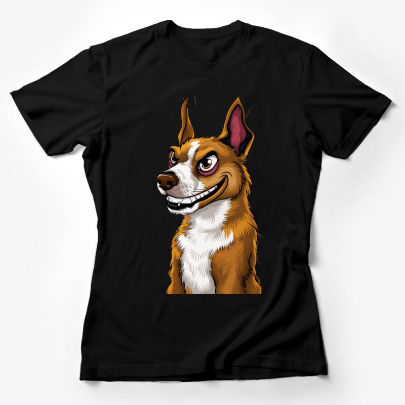 Cartoon Dog T-Shirt, Funny Dog Face Graphic Tee, Unisex Animal Print Shirt, Quirky Pet Lover Gift, Casual Wear Female T-Shirt