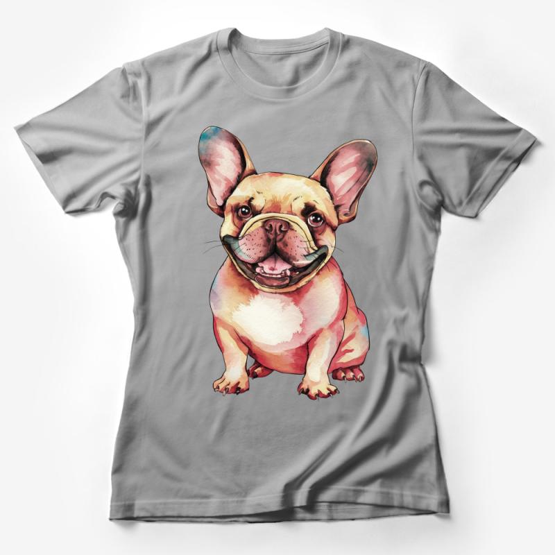 French Bulldog T-Shirt, Cute Dog Illustration, Watercolor Pet Art, Animal Lover Gift, Unisex Tee Female T-Shirt