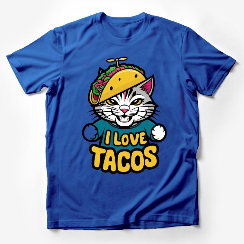 Funny Taco Cat T-Shirt, I Love Tacos Graphic Tee, Cute Kitten Foodie Shirt, Casual Novelty Shirt for Taco Lovers, Unisex Tee Male T-Shirt