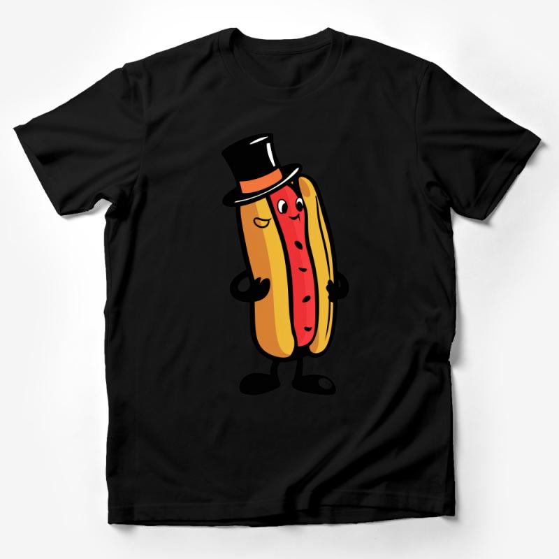 Funny Hot Dog Character T-Shirt, Quirky Food Cartoon, Casual Streetwear Tee, Unisex Graphic Shirt, Novelty Gift, Foodie Apparel Male T-Shirt