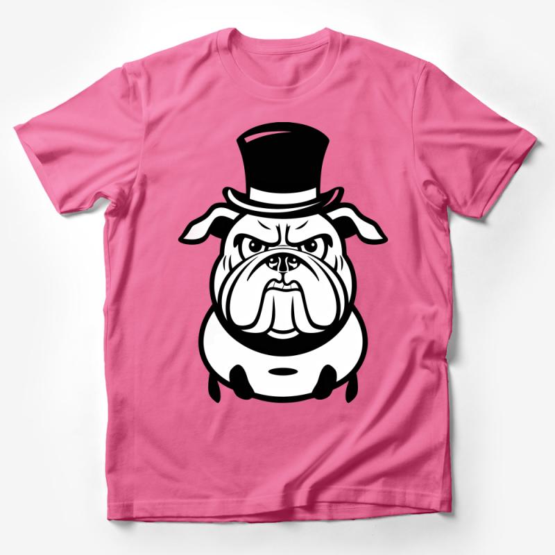 Dapper Bulldog T-Shirt, Unique Gentleman Dog Tee, Hipster Pet with Top Hat, Animal Lover Gift, Funny, Cool, Casual, Men's, Women's Shirt Male T-Shirt