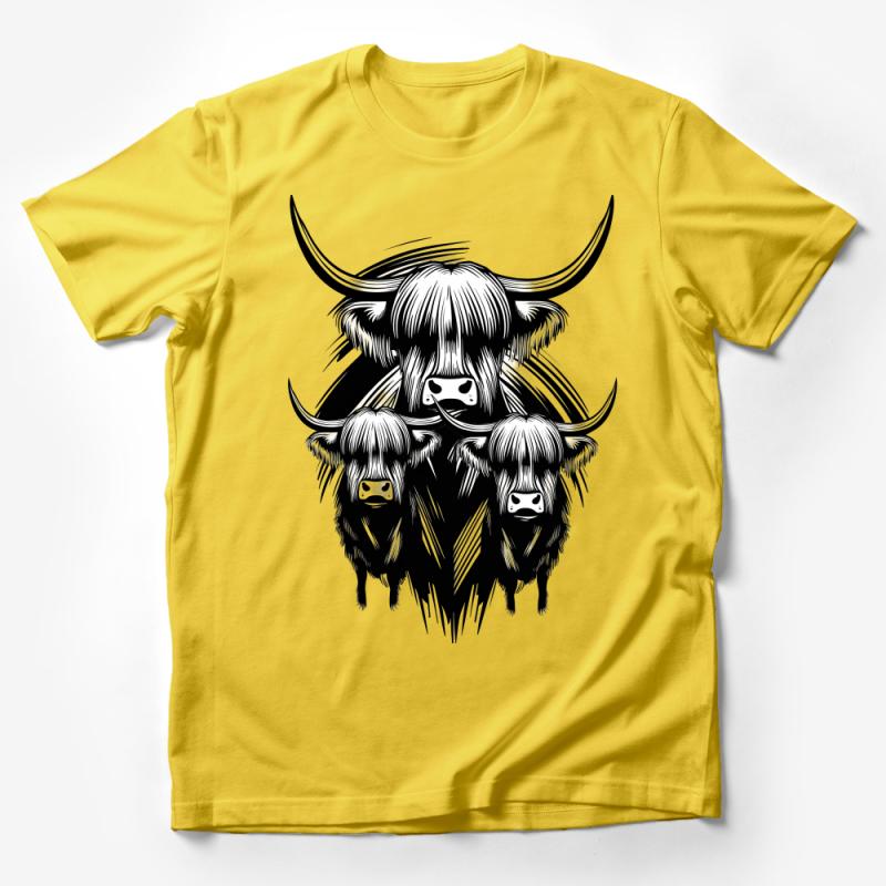 Bison Family Graphic Tee, Tribal Inspired Bison Print, Nature Wildlife T-Shirt, Unisex Adult Clothing, Boho Wild Animal Shirt Design Male T-Shirt