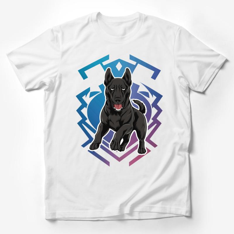 Black Dog T-Shirt, Bold Graphic Canine Tee, Unisex Animal Lover Shirt, Pet Owner Gift, Casual Streetwear, Comfortable Cotton Top Male T-Shirt