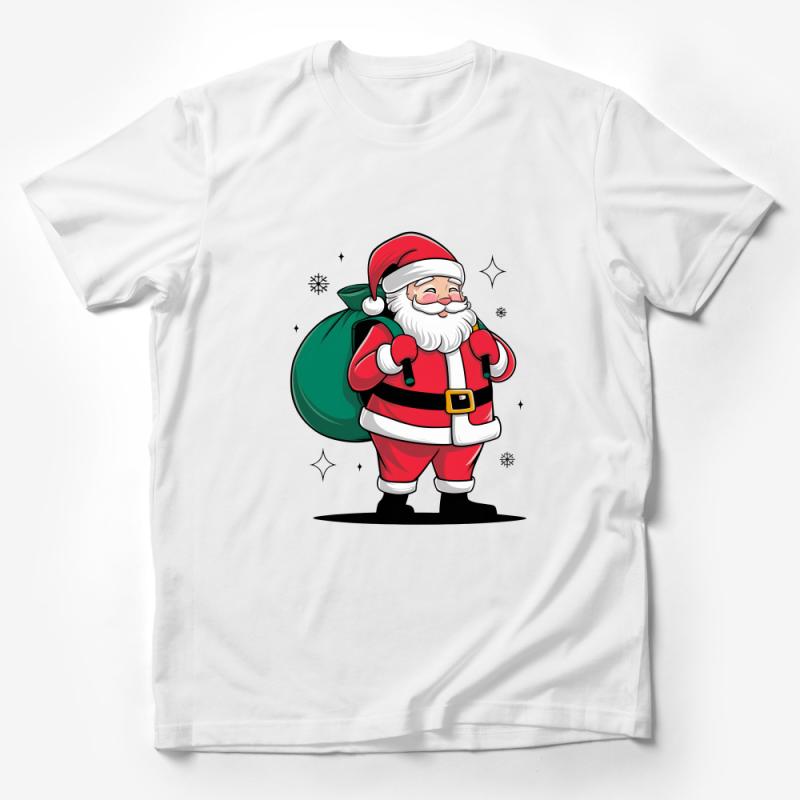 Festive Santa Claus T-Shirt, Christmas Cheer Tee, Holiday Gift, Winter Season Comfort Apparel Male T-Shirt