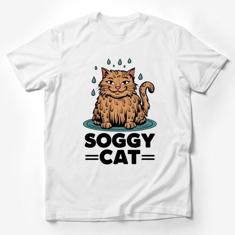 Cute Soggy Cat T-Shirt, Funny Cat Lover Tee, Unique Graphic Cat Shirt, Unisex Cat Apparel, Gift for Cat Owners Male T-Shirt