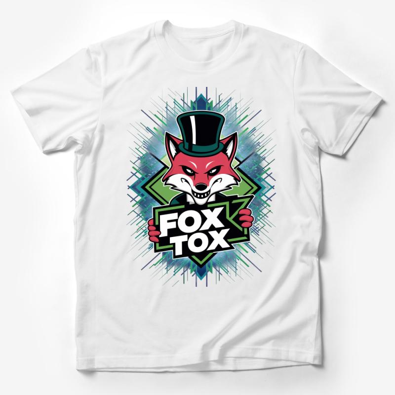 Cool Fox with Top Hat Graphic T-Shirt, Urban Street Style Fox Tee, Unisex Edgy Fox Shirt for All Ages Male T-Shirt