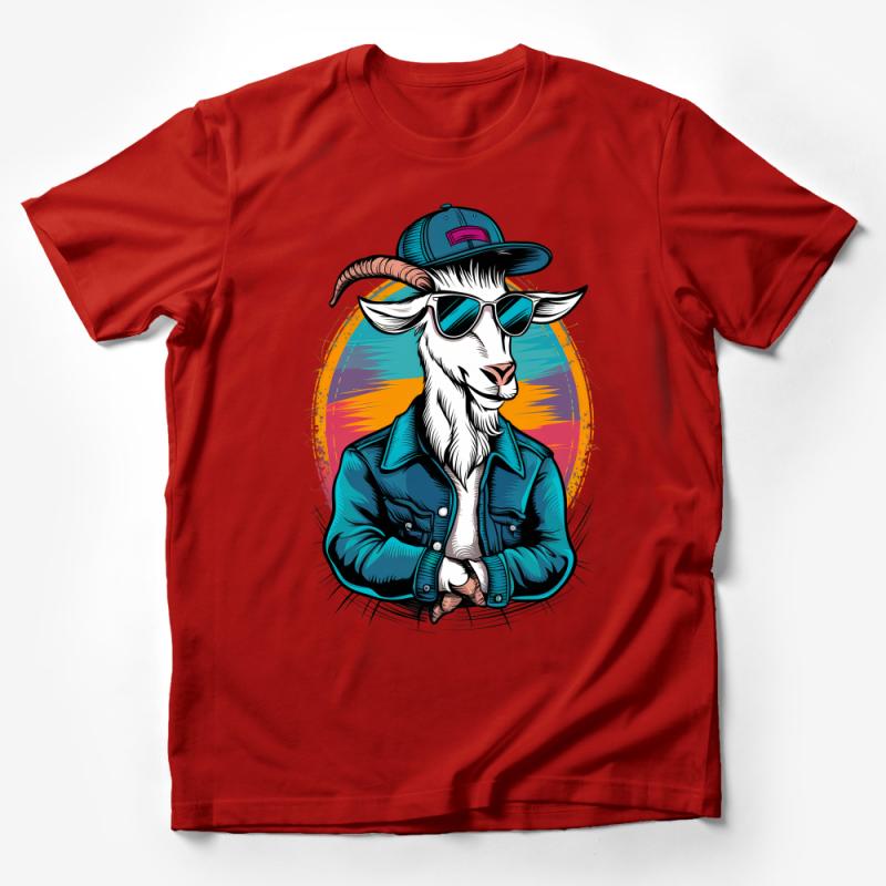 Cool Goat in Sunglasses Graphic T-Shirt, Hipster Animal Tee, Stylish Casual Streetwear, Urban Fashion Top, Unisex Shirt Male T-Shirt