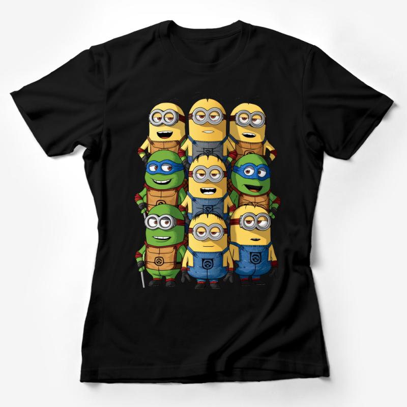 Animated Minion Characters T-Shirt, Funny Family Matching Tees, Cute Cartoon Casual Apparel, Gift for Kids and Adults, Unisex Female T-Shirt