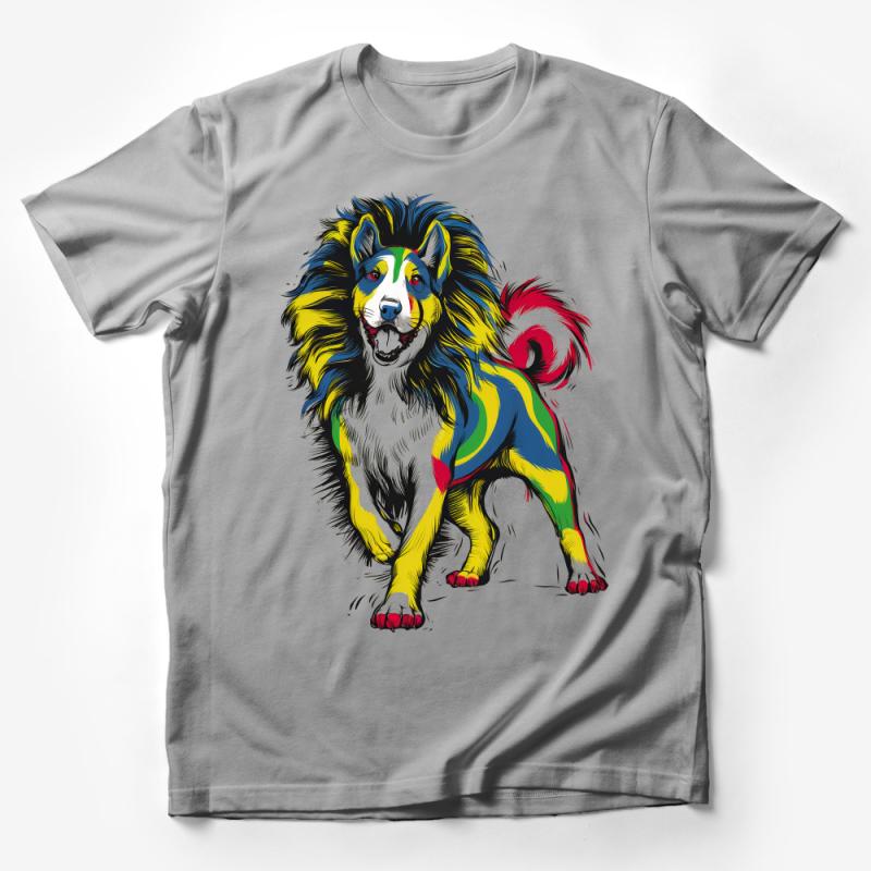 Colorful Dog Art T-Shirt, Vibrant Pop Art Style Shetland Sheepdog Tee, Unisex Graphic Shirt for Dog Lovers, Unique Pet Fashion Top Male T-Shirt